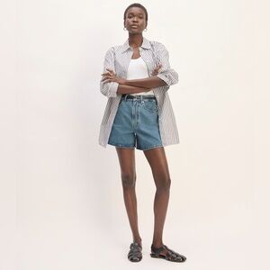 Everlane A-Line Denim Short in Medium Indigo